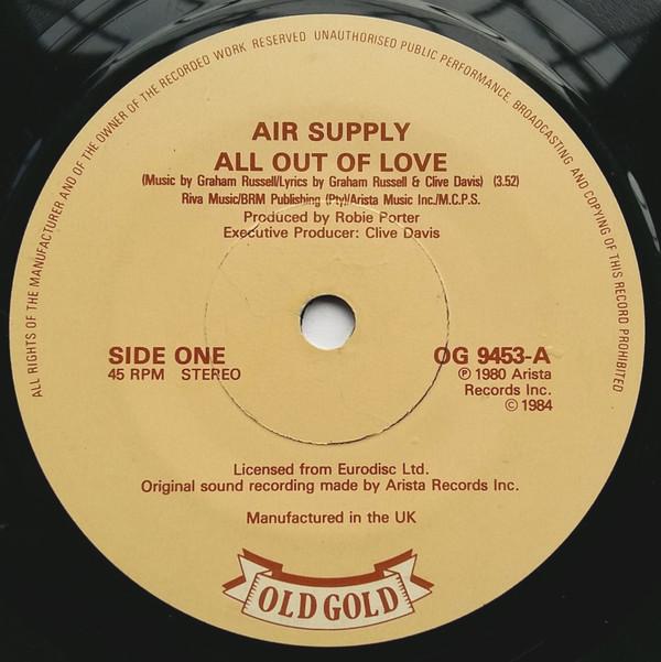Air Supply - All Out Of Love / Even The Nights Are Better