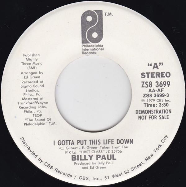 Billy Paul - I Gotta Put This Life Down