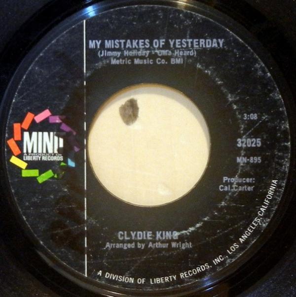 Clydie King - One Of Those Good For Cryin' Over You Days / My Mistakes Of Yesterday