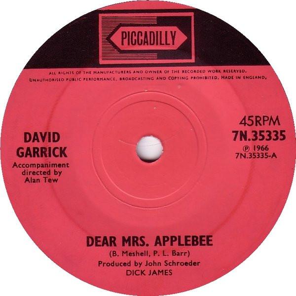 David Garrick - Dear Mrs. Applebee