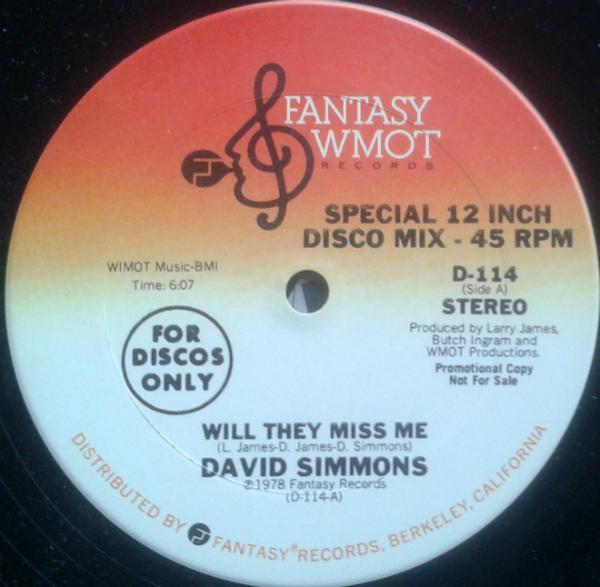 David Simmons  - Will They Miss Me / Hard And Heavy