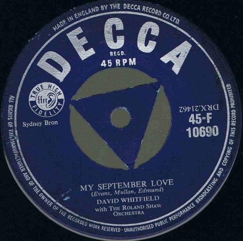 David Whitfield - My September Love