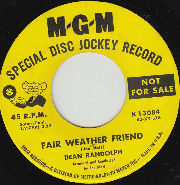 Dean Randolph  - Fair Weather Friend / This Girl