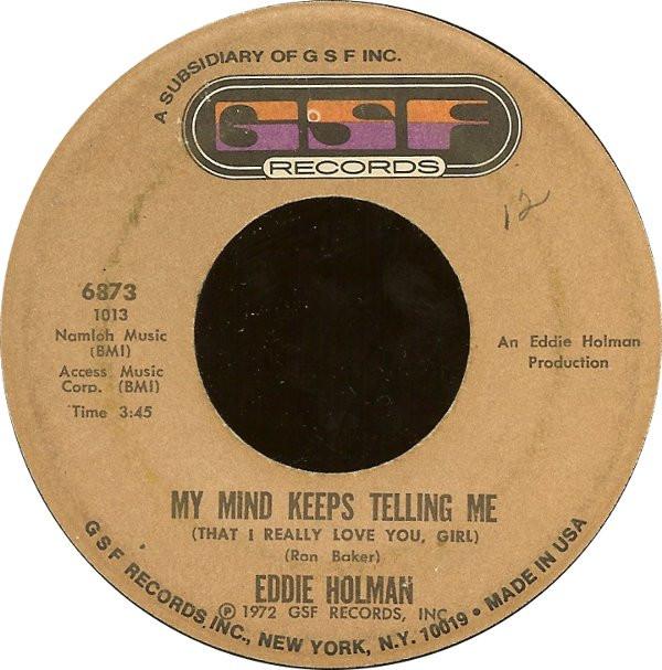 Eddie Holman - My Mind Keeps Telling Me (That I Really Love You, Girl) / Stranded In A Dream