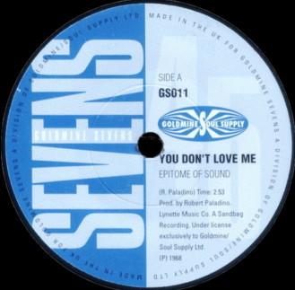 Epitome Of Sound, The Majestics (11) - You Don't Love Me / (I Love Her So Much) It Hurts Me
