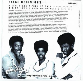 Final Decisions - I Don't Feel No Pain