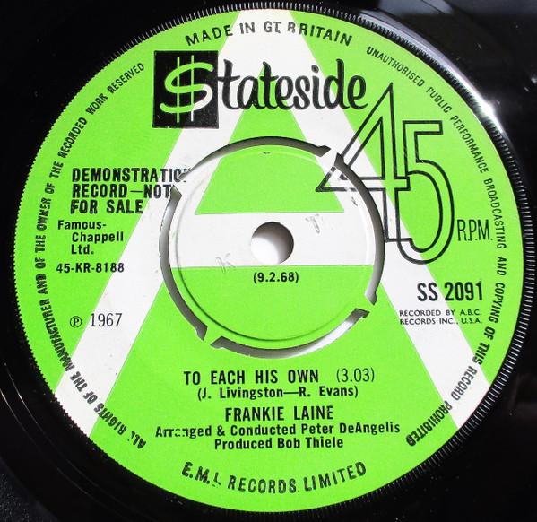 Frankie Laine - To Each His Own / I'm Happy To Hear You're Sorry