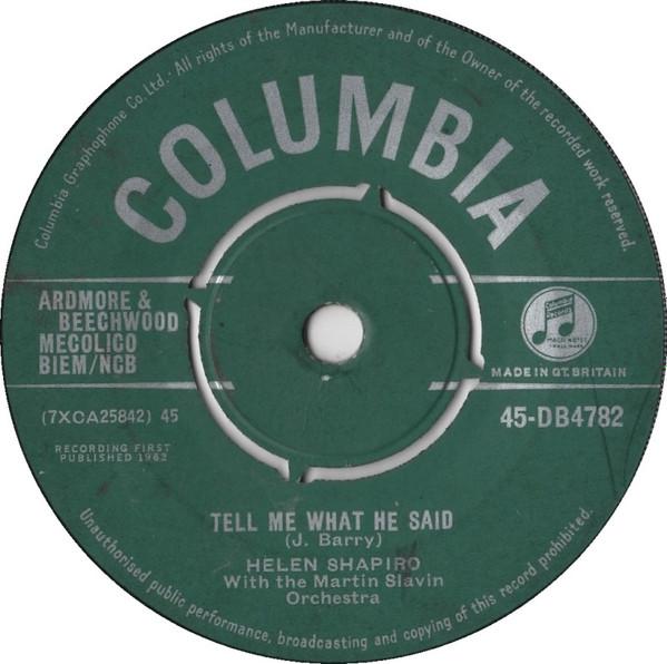 Helen Shapiro - Tell Me What He Said