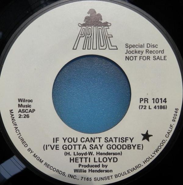 Heti Lloyd - If You Can't Satisfy (I've Gotta Say Goodbye)