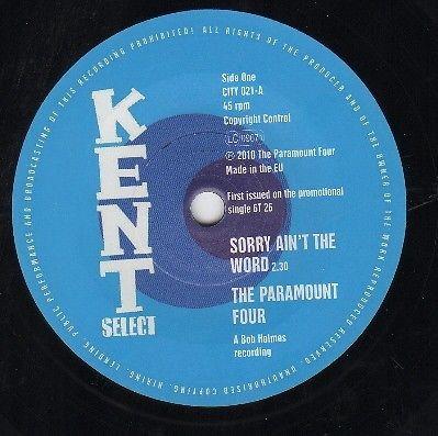 James Carpenter, The Paramount Four - Sorry Ain't The Word / (Marriage Is Only) A State Of Mind