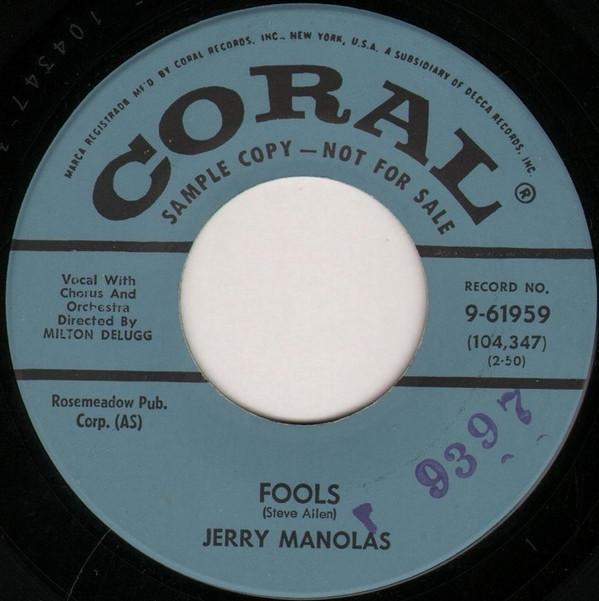 Jerry Manolas - Fools / Midnight Dream