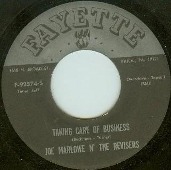 Joe Marlowe N' The Revisers - Taking Care Of Business / For You Are Love