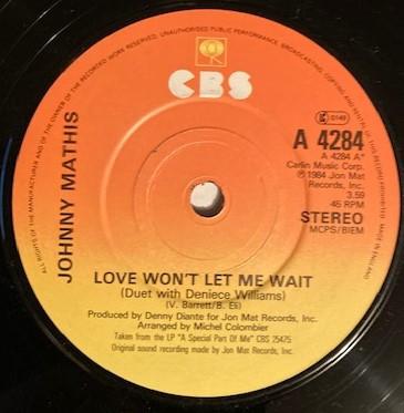 Johnny Mathis - Love Won't Let Me Wait