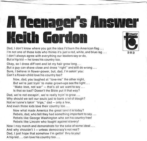 Keith Gordon  - A Teenager's Answer