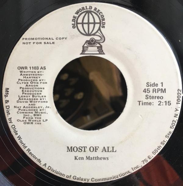 Ken Matthews  - Most Of All