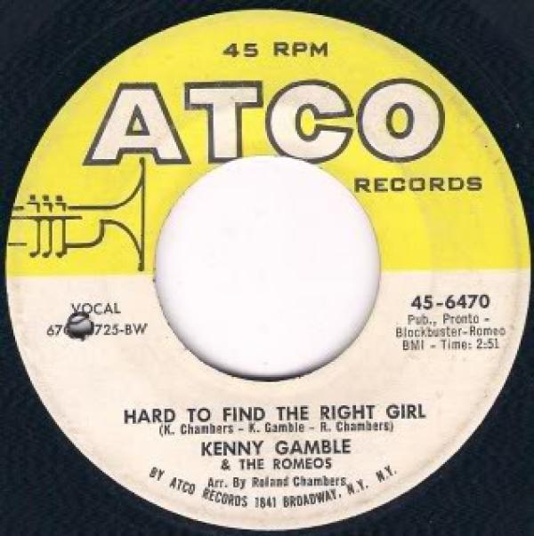 Kenneth Gamble, The Romeos  - (I'll Work) Eight Days A Week / Hard To Find The Right Girl