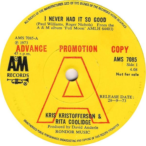 Kris Kristofferson & Rita Coolidge - I Never Had It So Good