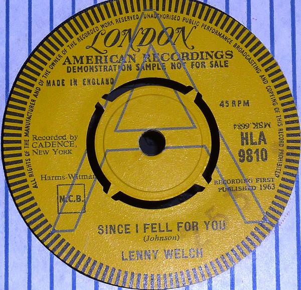 Lenny Welch - Since I Fell For You / Are You Sincere