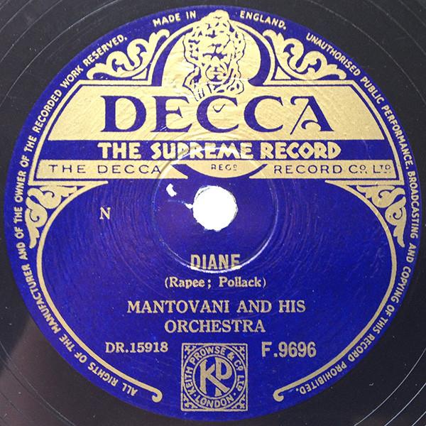 Mantovani And His Orchestra - Diane / Charmaine