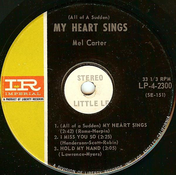 Mel Carter - (All Of A Sudden) My Hearts Sings