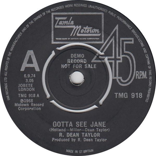R. Dean Taylor - Gotta See Jane