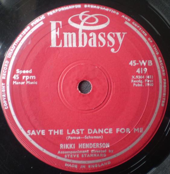 Rikki Henderson - Save The Last Dance For Me