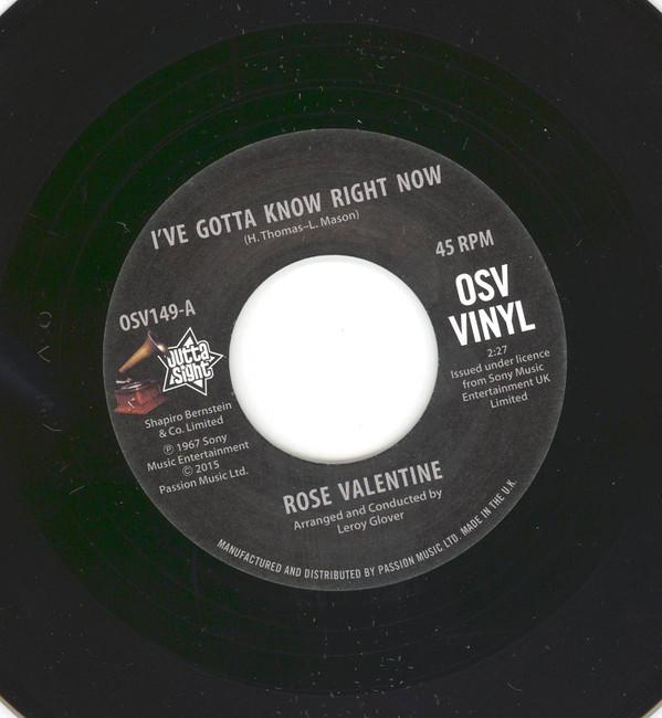 Rose Valentine, Susan Barrett - I've Gotta Know Right Now / What's It Gonna Be