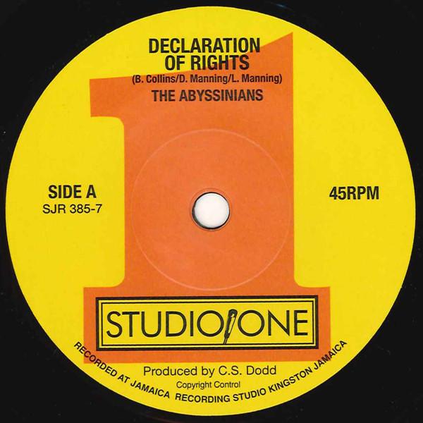 Sound Dimension, The Abyssinians - Declaration Of Rights / Declaration Version