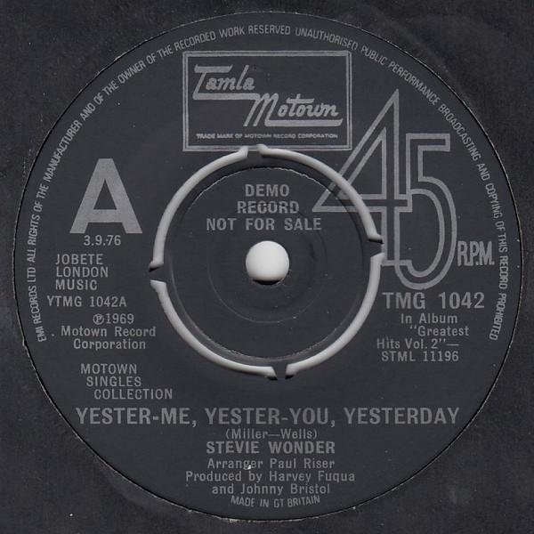 Stevie Wonder - Yester-Me, Yester-You, Yesterday / Uptight (Everything's Alright)