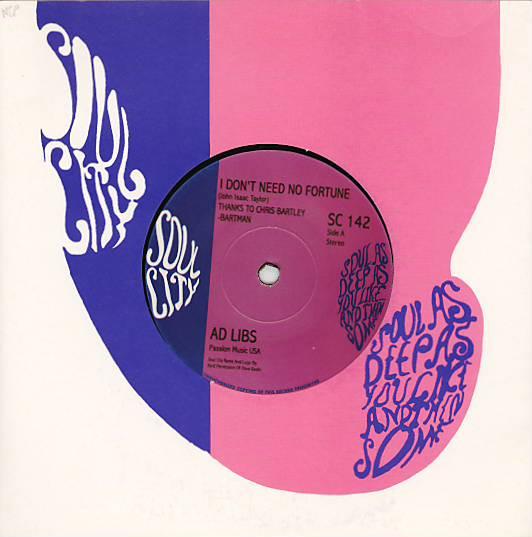 The Ad Libs - I Don't Need No Fortune / New York In The Dark