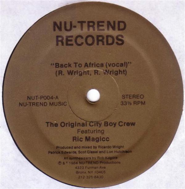 The Original City Boy Crew, Ric Magicc - Back To Africa