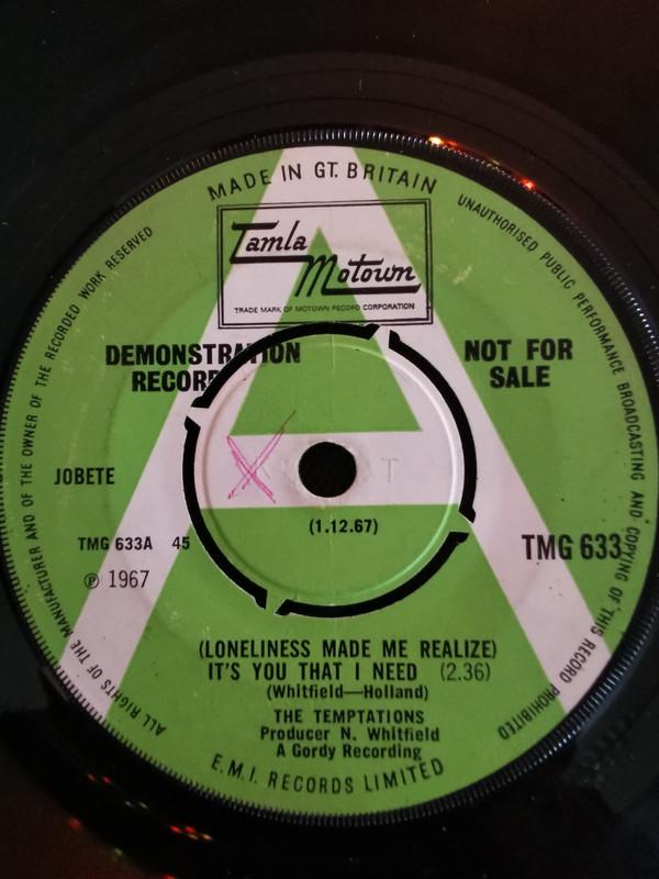 The Temptations - (Loneliness Made Me Realize) It's You That I Need / I Want A Love I Can See