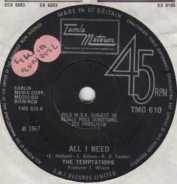 The Temptations - All I Need