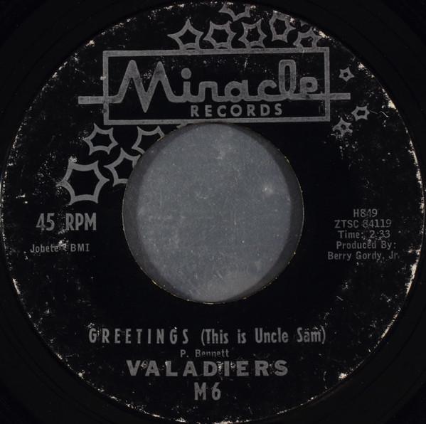 The Valadiers - Greetings (This Is Uncle Sam)