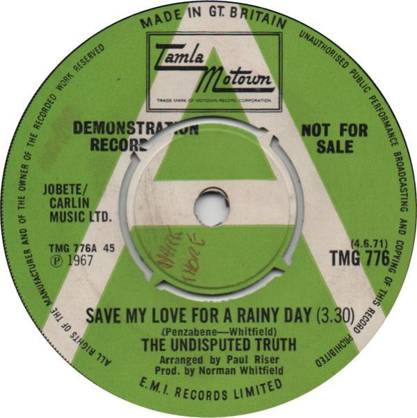 Undisputed Truth (2) - Save My Love For A Rainy Day